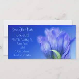 Blauwe Gentian Flower Wedding Save The Date
