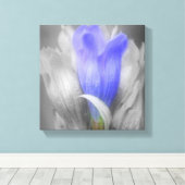 Blauwe Gentian-ventilator gedeeltelijke kleur Canvas Afdruk (Insitu (Houten vloer))