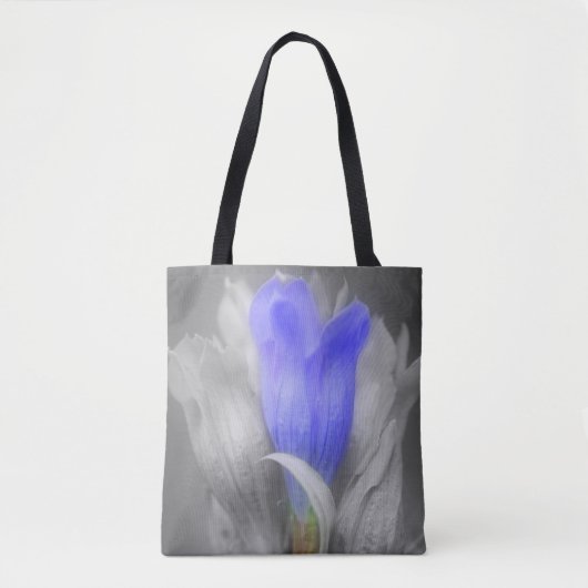 Blauwe Gentian-ventilator gedeeltelijke kleur Tote Bag (Voorkant)