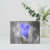 Blauwe gentian-ventilator in zwart-wit briefkaart (Staand voorkant)
