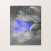 Blauwe gentian-ventilator in zwarte en witte Natuu Legpuzzel (Verticaal)