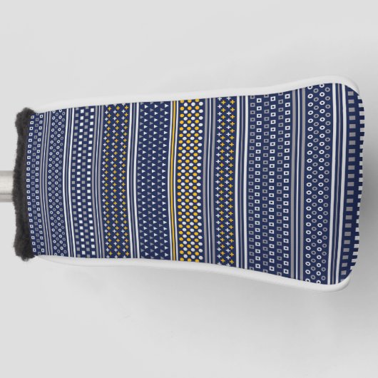 blauwe geo objecten golfheadcover (Voorkant)