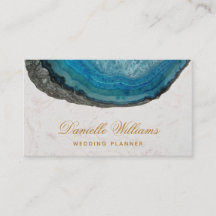 Blauwe Geode Agaat Witte Marmeren Elegante Schrift
