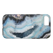 blauwe geode Case-Mate iPhone case (Achterkant (Horizontaal))