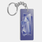 Blauwe geometrie burst sleutelhanger (Voorkant Links)