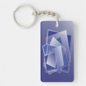 Blauwe geometrie burst sleutelhanger (Voorkant)