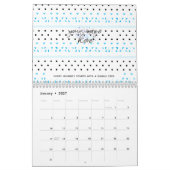 Blauwe geometrie kalender (Jan 2027)