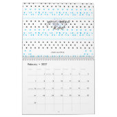 Blauwe geometrie kalender (Feb 2027)