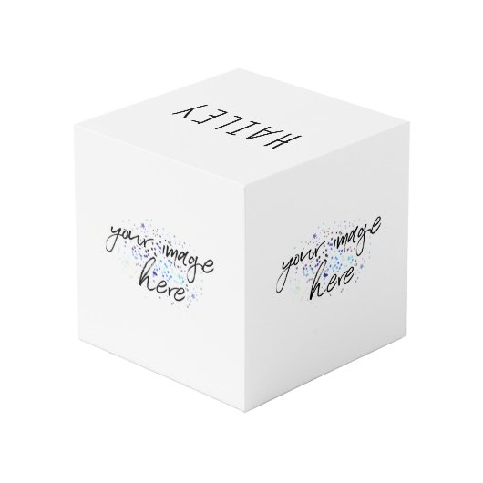 Blauwe geometrie kubus (Achter hoekig)