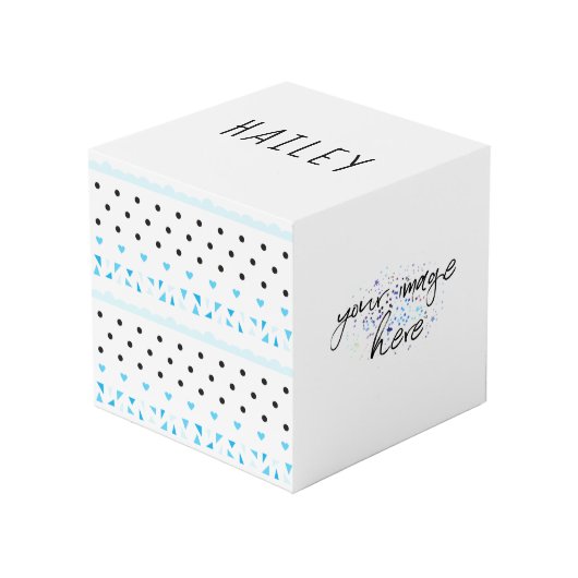 Blauwe geometrie kubus (Voorkant hoekig)