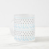 Blauwe geometrie matglas koffiemok (Voorkant links)