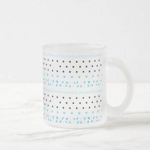 Blauwe geometrie matglas koffiemok