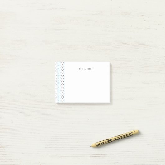 Blauwe geometrie post-it® notes (Op bureau)