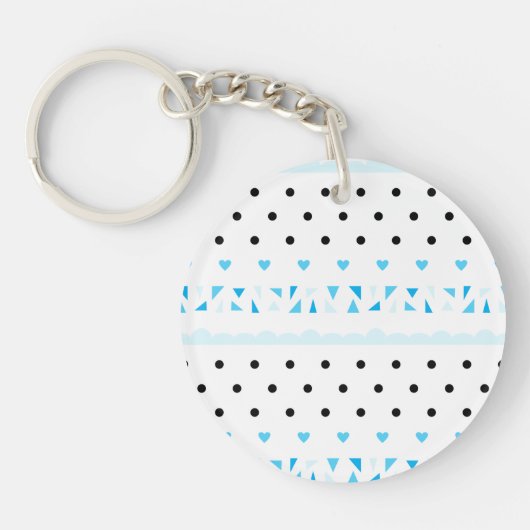 Blauwe geometrie sleutelhanger (Voorkant)