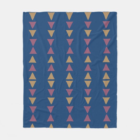 Blauwe Geometrisch Fleece Deken (Voorkant)
