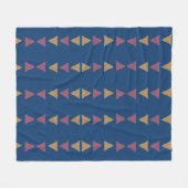 Blauwe Geometrisch Fleece Deken (Voorkant (Horizontaal))