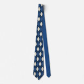 Blauwe Geometrisch Patroon Halseband Stropdas (Voorkant)