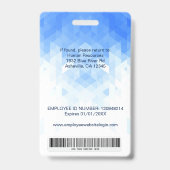 Blauwe geometrische aangepaste ID-badge voor werkn Badge (Back)