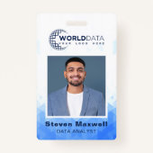 Blauwe geometrische aangepaste ID-badge voor werkn Badge (Voorkant)