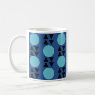 Blauwe geometrische abstracte eenvoudige moderne m koffiemok