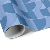 Blauwe Geometrische Abstracte Kunst Cadeaupapier (Rol Hoek)