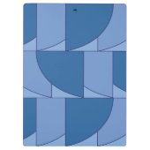 Blauwe Geometrische Abstracte Kunst Klembord (Achterkant)