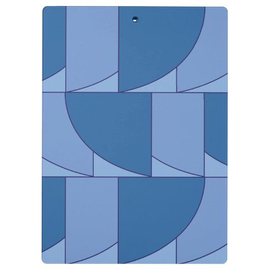 Blauwe Geometrische Abstracte Kunst Klembord (Achterkant)