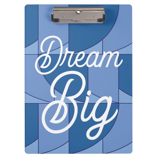 Blauwe Geometrische Abstracte Kunst Klembord (Voorkant)