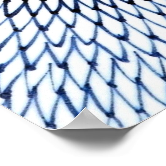 Blauwe Geometrische Abstracte Kunst Poster (Hoek)