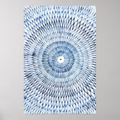 Blauwe Geometrische Abstracte Kunst Poster (Voorkant)