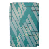 Blauwe geometrische badmat (Voorkant Verticaal)