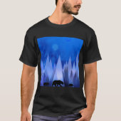 BLAUWE GEOMETRISCHE BEREN T-SHIRT (Voorkant)