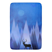 BLAUWE GEOMETRISCHE BERGEN HERTEN BADMAT (Voorkant Verticaal)