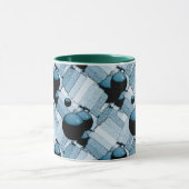 Blauwe geometrische bol mok (Midden)