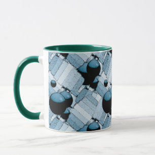 Blauwe geometrische bol mok