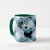 Blauwe geometrische bol mok (Voorkant links)