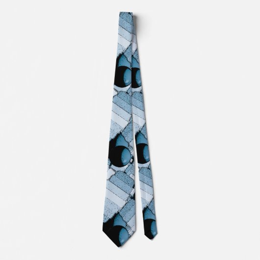 Blauwe geometrische bol stropdas (Voorkant)