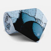 Blauwe geometrische bol stropdas (Opgerold)