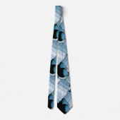 Blauwe geometrische bol stropdas (Achterkant)