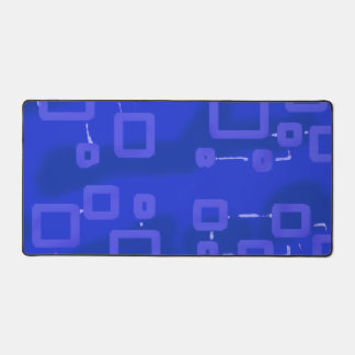 Blauwe geometrische bureaumat