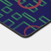 Blauwe geometrische bureaumat (Hoek)