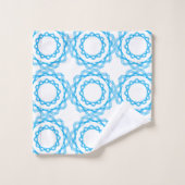 Blauwe geometrische cirkels kunstpatroon bad handdoek (Wasdoekje)