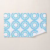 Blauwe geometrische cirkels kunstpatroon bad handdoek (Handdoek)