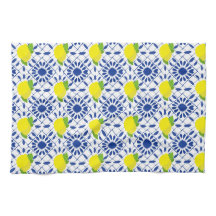 Blauwe geometrische citroentegel