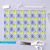 Blauwe geometrische citroentegel tissuepapier (Craft)