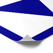 Blauwe geometrische driehoeken poster (Hoek)