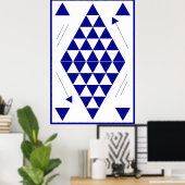 Blauwe geometrische driehoeken poster (Thuiskantoor)