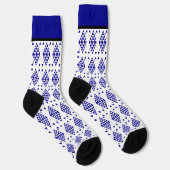 Blauwe geometrische driehoeken sokken (Rechts)