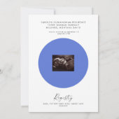 Blauwe Geometrische Echoscopie Baby Shower Uitnodi Kaart (Achterkant)