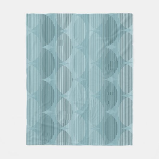 Blauwe geometrische golven fleece deken (Voorkant)